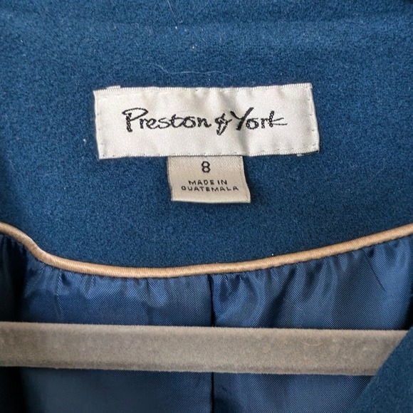 Preston & York Sapphire Blue Wool Blend Car Coat Womens Size 8 - Picture 2 of 9